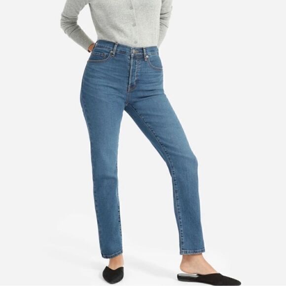 Everlane high rise cigarette jeans medium wash - Picture 1 of 4